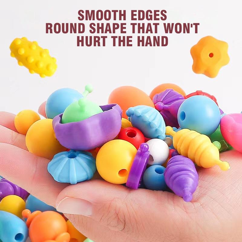 Non-Toxic 508/708/808/1008 Piece Multi-Shaped Diy Handmade Beaded Kit Toy Colorful Educational Snap Pop Beads Kits Lightweight Arts Crafts