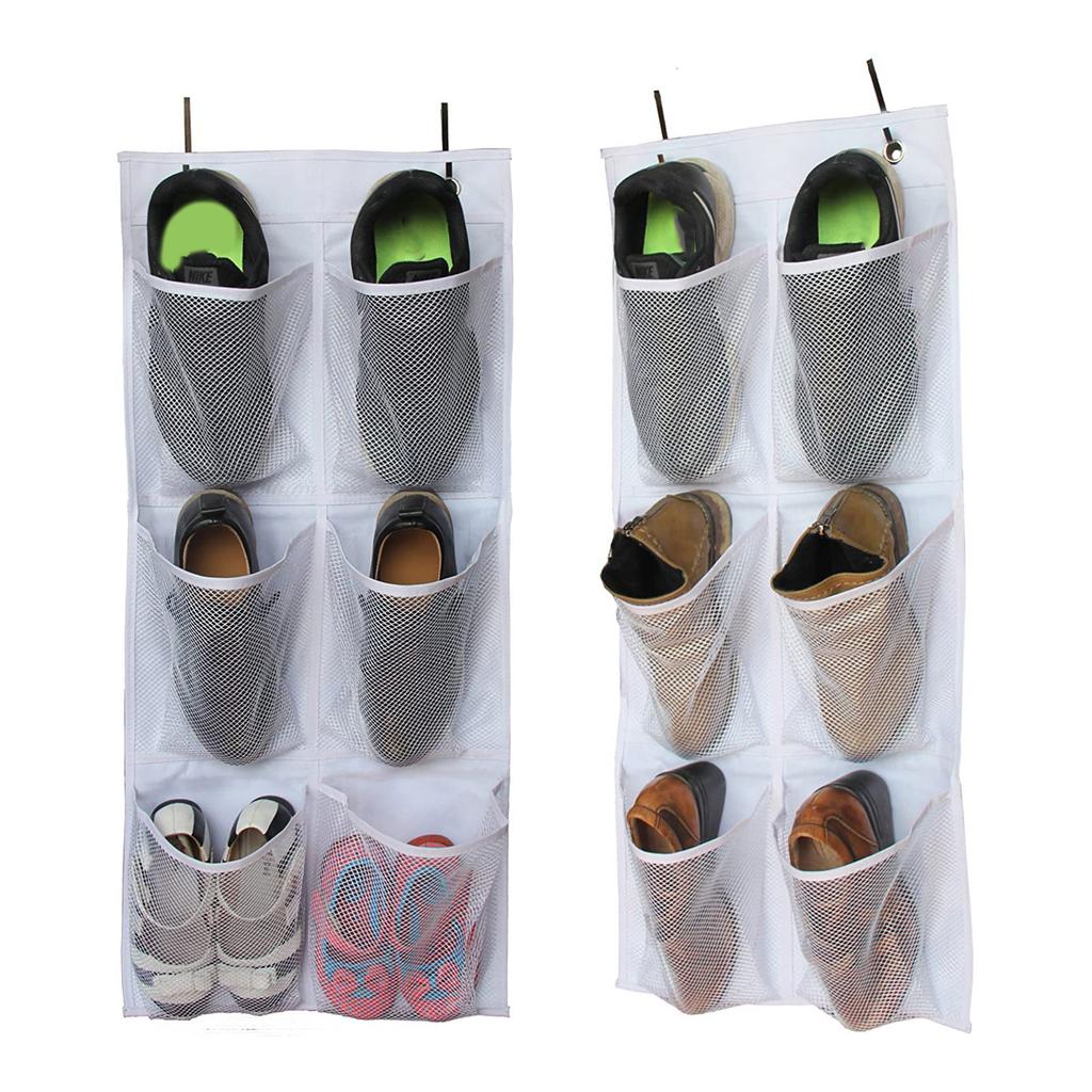 Экономящая пространство сумка с 6 отделениями, эффективное хранение в ванной комнате с 6 карманами из нетканого материала, подвесные органайзеры