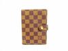 Authentic Damier Leather Brown Document Holders Agenda PM #6676 Refurbished