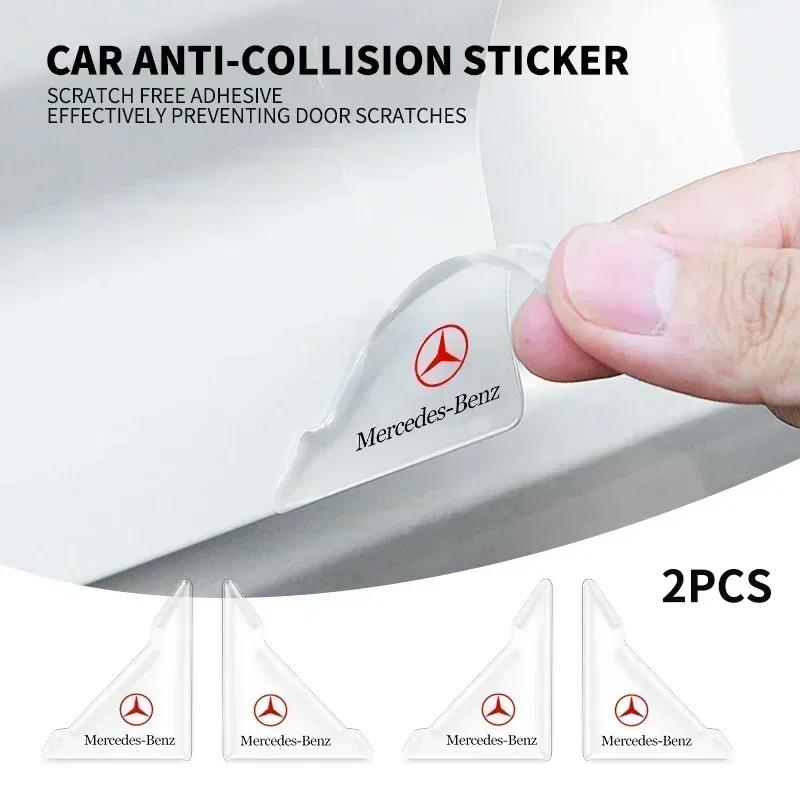 2Pcs Transparent Car Door Corner Cover Anti-Scratch Protection Sticker For Mercedes Benz A B C E M G S Class Exclusive AMG W108 XABCE1