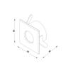 Support downlight carré mat chrome étanche IP65 Dim 83x83mm