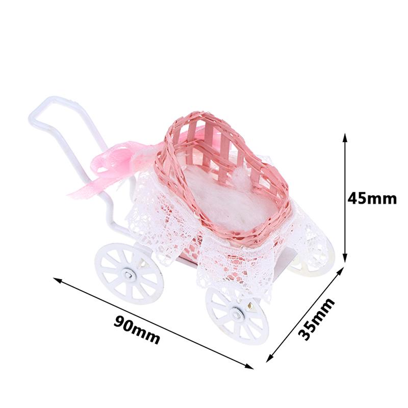 1/12 Dollhouse Mini Simulation Scooter Dollhouse Miniature Plastic Pulling Cart Train Tricycle Doll Furniture Garden Decor
