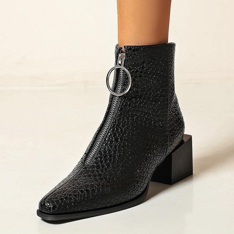 Женские ботильоны в британском стиле, модные уличные стили, серебристый квадратный носок, квадратный каблук 4 см, вечернее платье для зрелых женщин, туфли на высоком каблуке