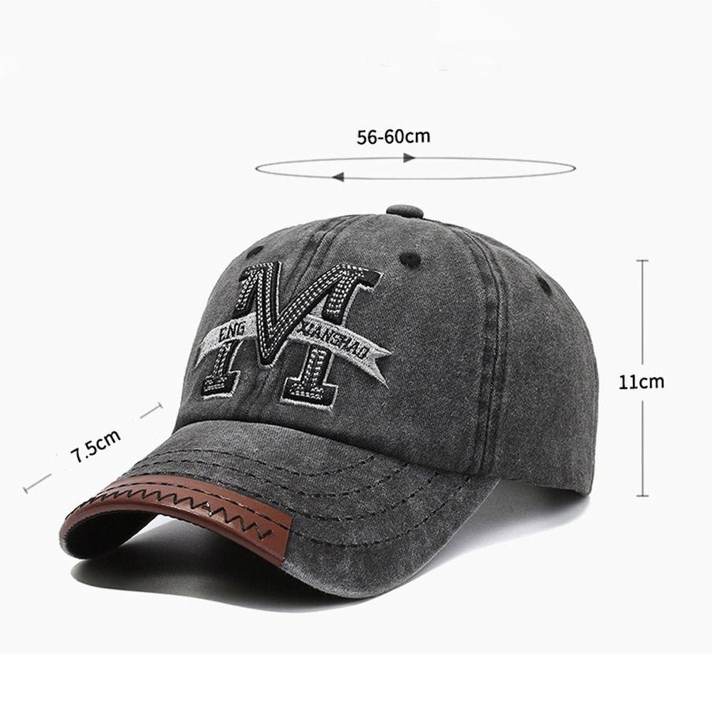 Washed Cotton Embroidered Baseball Cap Distressed Streetwear Sunscreen Hats For Man Women Unisex