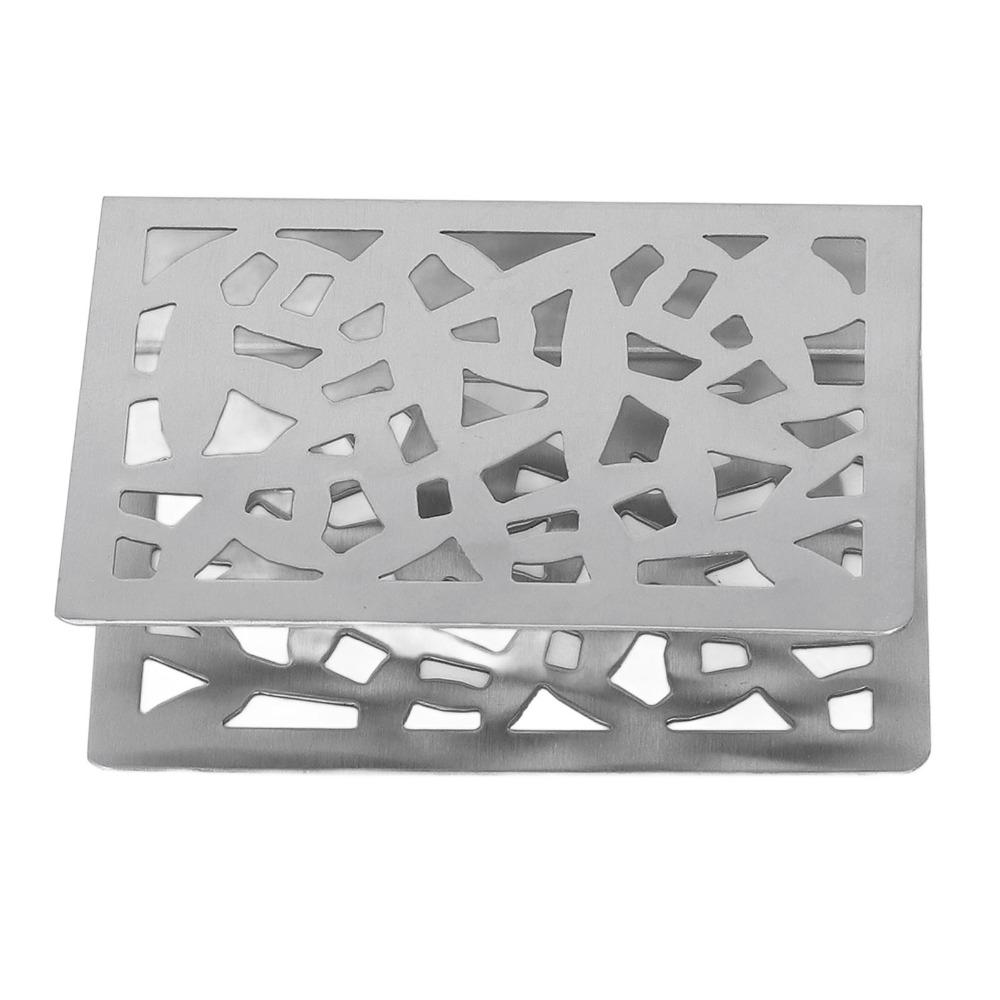 Stable Base Metal Napkin Holder Hollow Out Stainless Steel Napkin Holder Buffet
