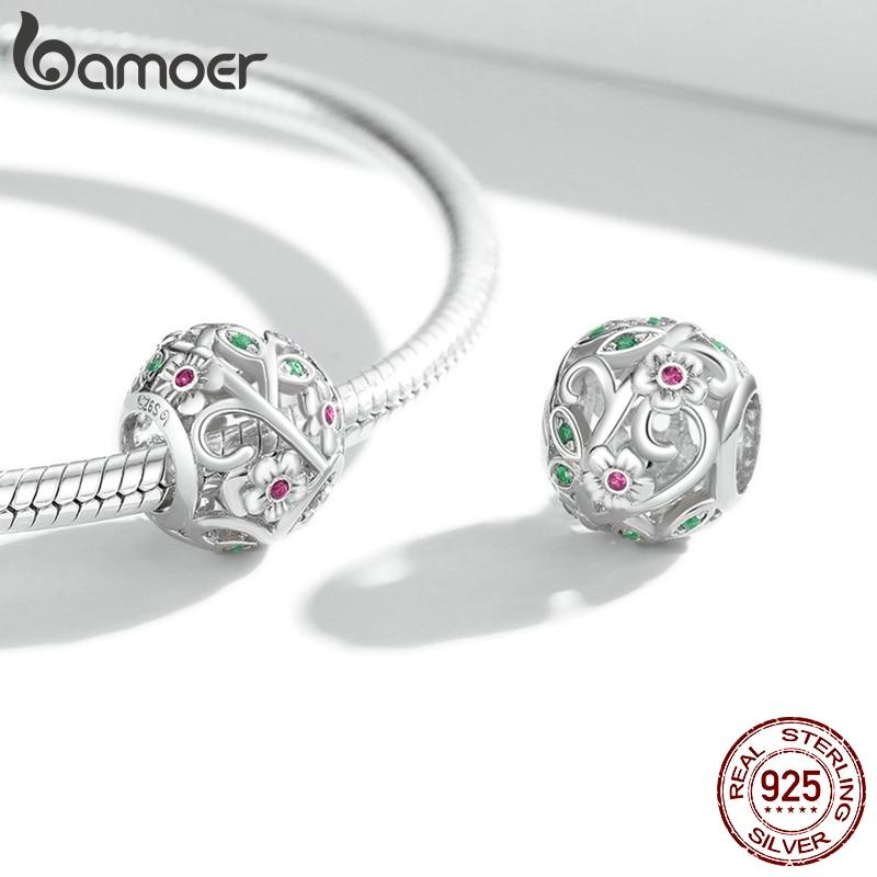 BAMOER Стерлингового Серебра 925 пробы Dream Garden Круглые Бусины Подвески Подходит Для Женщин Оригинальный Браслет Весенняя Коллекция Изящных Ювелирных Изделий