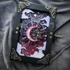 Handmade Witch Hidden Key Journal Gothic Vintage Sun Moon Design Witch Notebook with Lock And Key for Spell Book Tarot Deck Holder Astrology