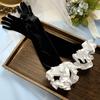 Velvet Long Gloves Bride Black Dinner Dress Performance Cocktail Dance Etiquette Gloves Women