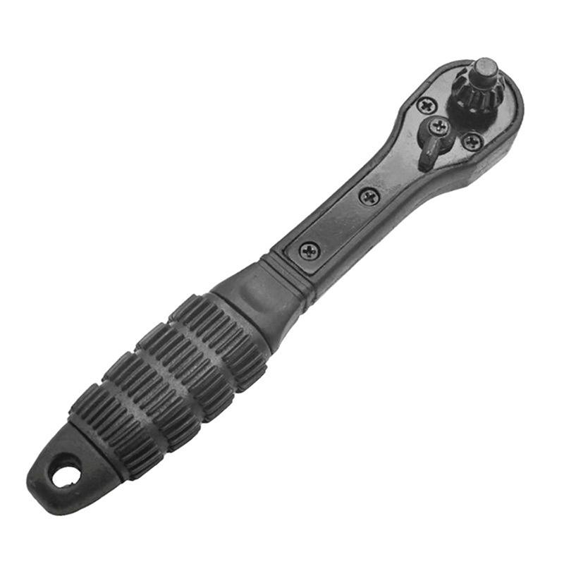 Черный гаечный ключ Spiny Wheel Wrench, гаечный ключ с двумя сверлами и чипами