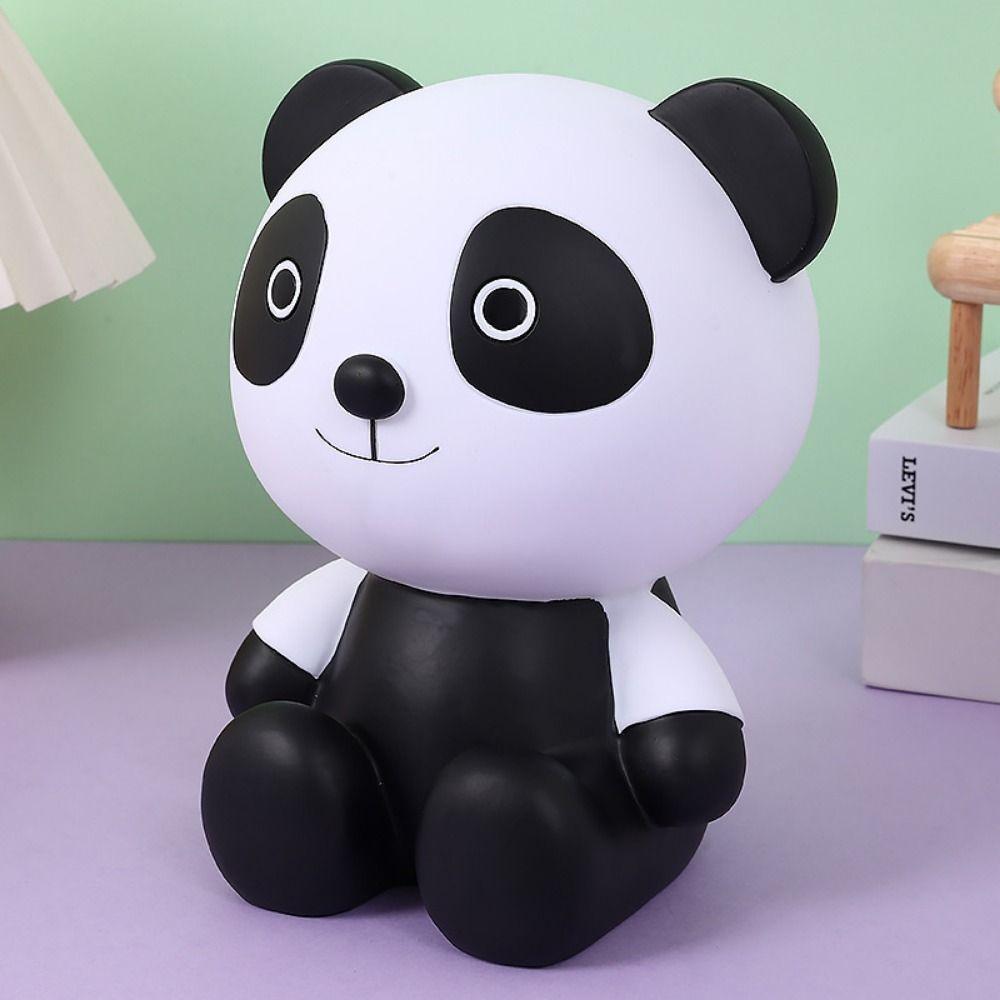 Cartoon Little Panda Piggy Bank Handmade Desktop Panda Ornament Animal Saving Jar  Festival Gift