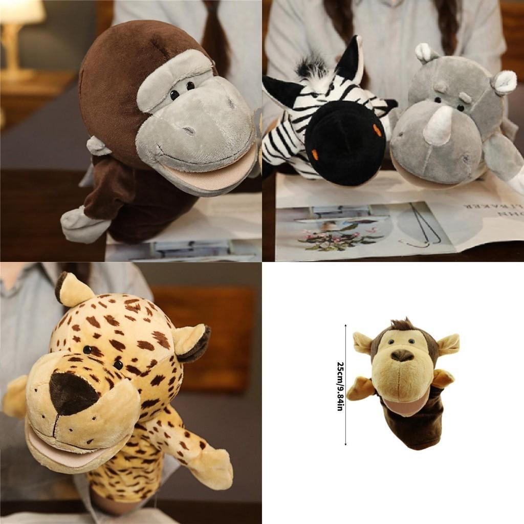 Набор пальчиковых кукол-животных для интерактивного рассказывания историй с волком, кроликом, обезьяной и крокодилом