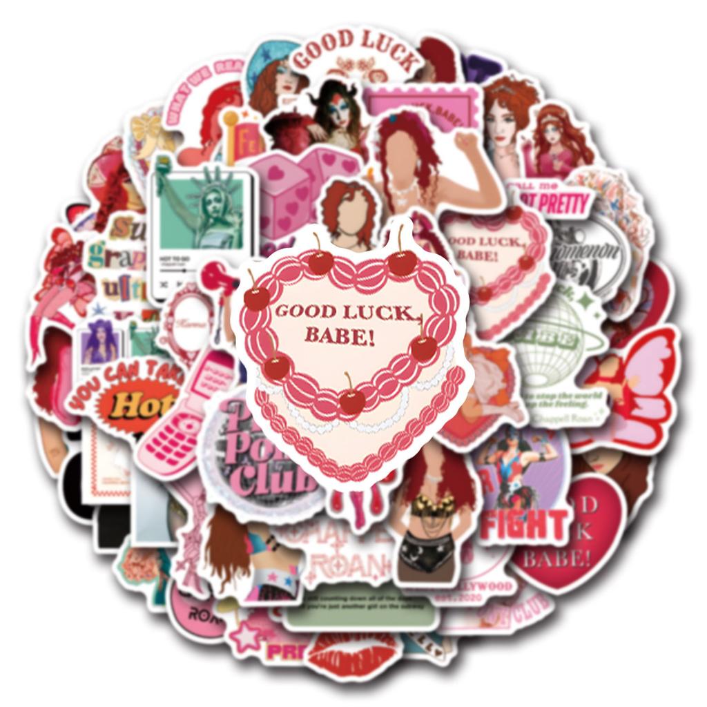 10/55 шт. наклеек Chappell Roan GOOD LUCK BABE водонепроницаемые наклейки своими руками для стакана с водой ноутбука скрапбука блокнота дневника наклейки