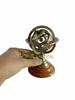 5" Nautical Brass Armillary Sphere World Globe Astrolabe On Wooden Base