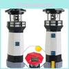 Stunning Solar Powered Resin Rotating Lighthouse Decorative Light For Outdoor Gardens