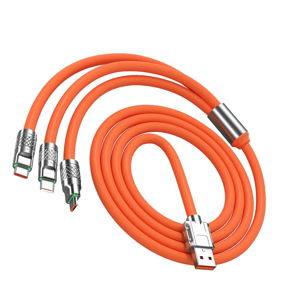 3.94ft 120W 3 in 1 Charging Cord for IOS Interface for Android TYPE C Interface Universal Multi Charging Cable for Cell