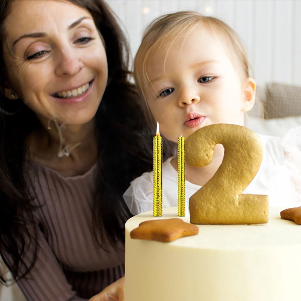 Birthday Candle Party Celebration Pencil Wax Birthday Cake Decoration Internet Celebritys Creative Romantics Smoke-free Tear-free Gold Plating