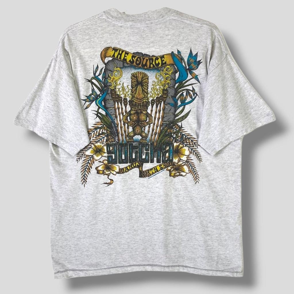 Vintage 90s Gotcha the source native logo T-Shirt streetwear casual outfit summer surfwear clothing grey Large