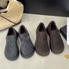 Бархатные Birkenstocks на толстой подошве, маленьким людям прибавляется рост осенью и зимой, теплые хлопковые туфли на подошве-маффине