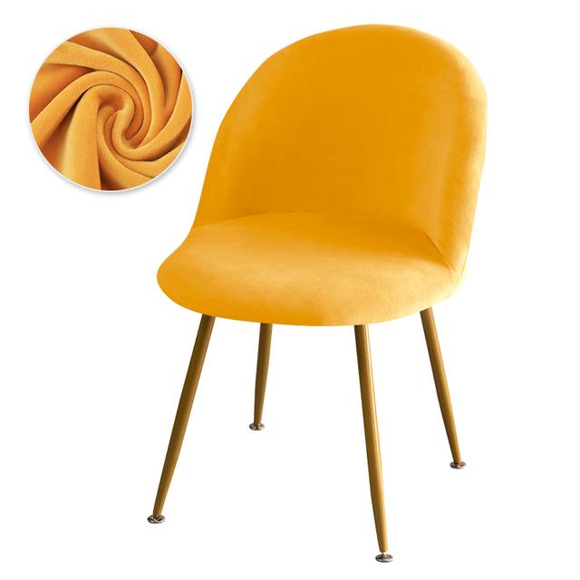 Бархатный чехол для стула для макияжа с круглым дном, акцент на низкую спинку, чехол для обеденного стула, большая дуга, эластичный маленький чехол на сиденье в виде утконоса