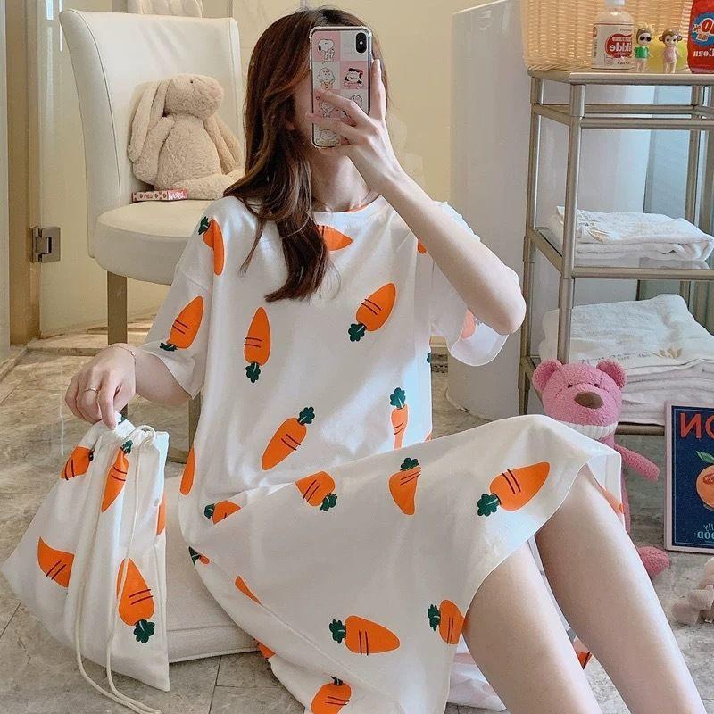 Pajamas Women's Summer Pajamas Short Sleeved Women's Students Cute Large Home Furnishing Set