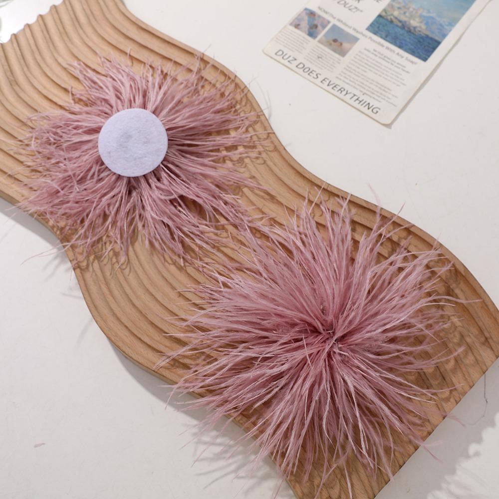 Handmade Ostrich Feather Applique Fluffy Feather Corsage Exquisite Feather Pin  Women