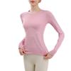 Женский облегающий быстросохнущий топ с длинным рукавом для йоги и бега - Дышащий, с круглым вырезом, для осени/зимы