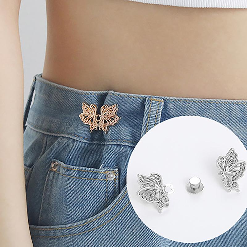 1/2PCS  Adjuster For Pants And Skirts Waist Tightener Bowknot Button Adjustable Waist Buckle For Jeans No Sewing Required