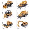 6 шт./набор Литой сплав Пластик Инженерный грузовик Погрузчик Трактор Экскаватор Строительная модель Транспортное средство Классическая игрушка для детей Подарок