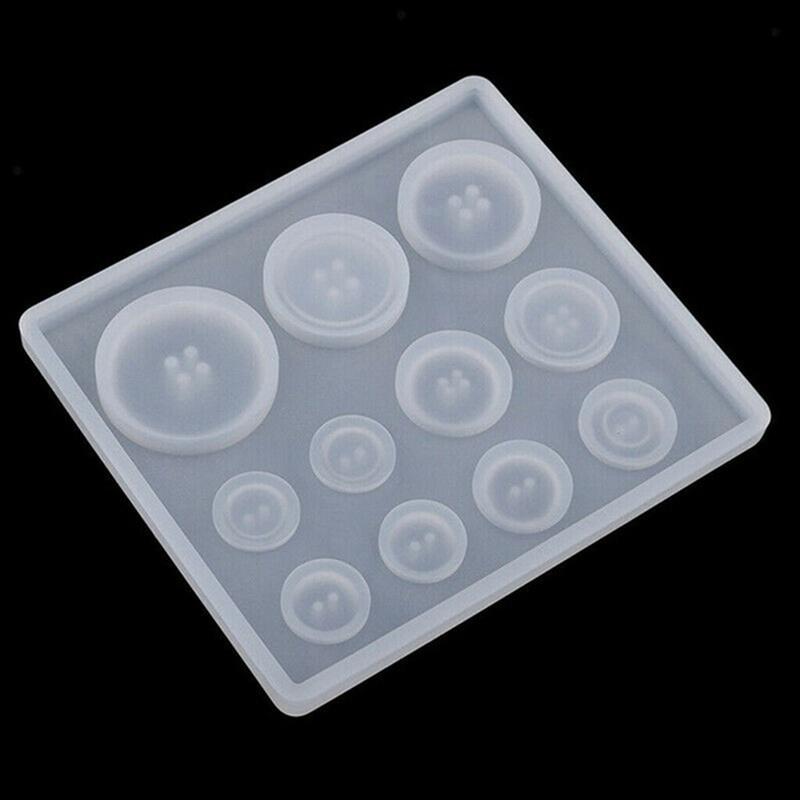 New DIY Silicone Mold Resin Button DIY Handmade Resin Mold with Hole Pendant Button Non-stick Art Mold Decor Cake Baking Tools