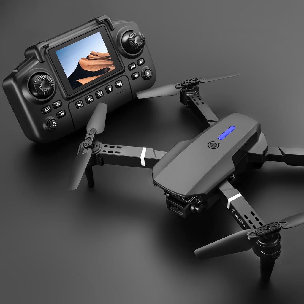 Newest E88 Screen-controlled Lighting Mini Drone 4K 2 Camera Optical Flow Remote Control Aircraft Mavic Air 2
