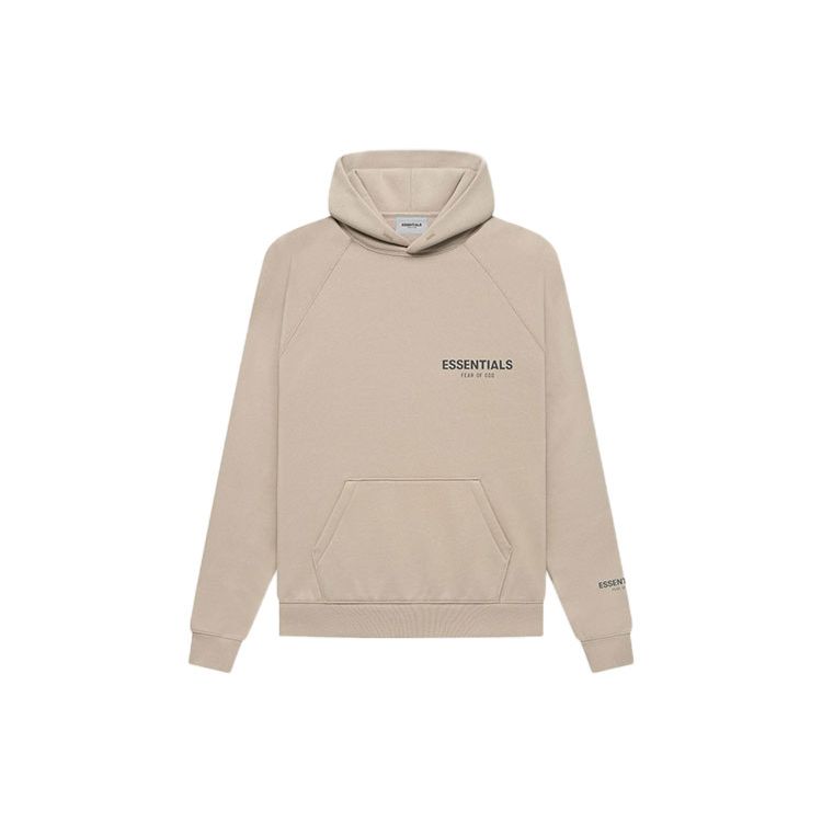 Fear of God Essentials Толстовка с капюшоном и светоотражающим логотипом, на флисовой подкладке, свободного кроя, унисекс, коричневая, FOG-FW21-159