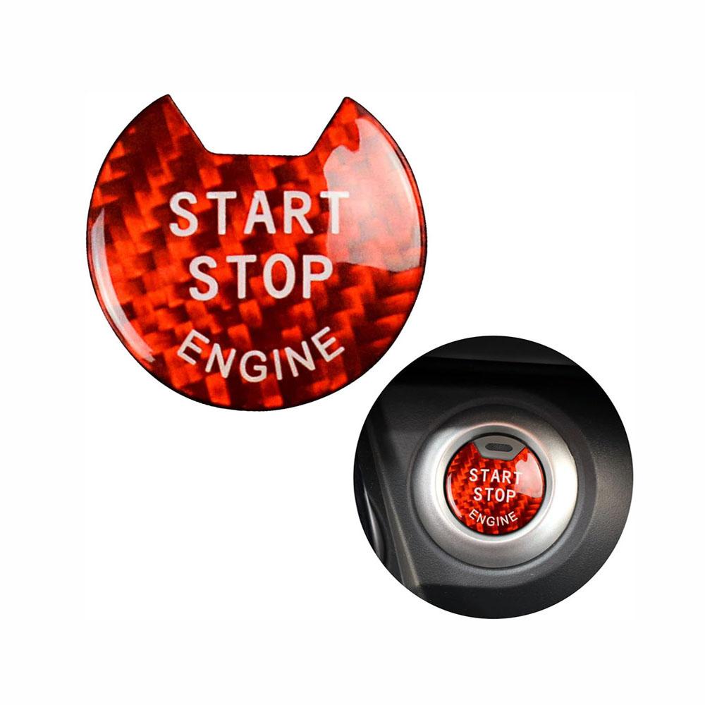 Red Carbon Fiber Engine Start Stop Push Button Cover For Infiniti Nissan 2011-19