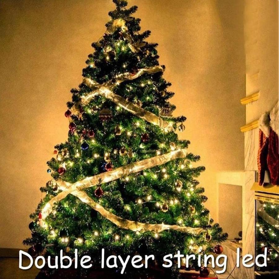 1 шт. 2 м светодиодная лента двухслойная гирлянда рождественская лента с бантами