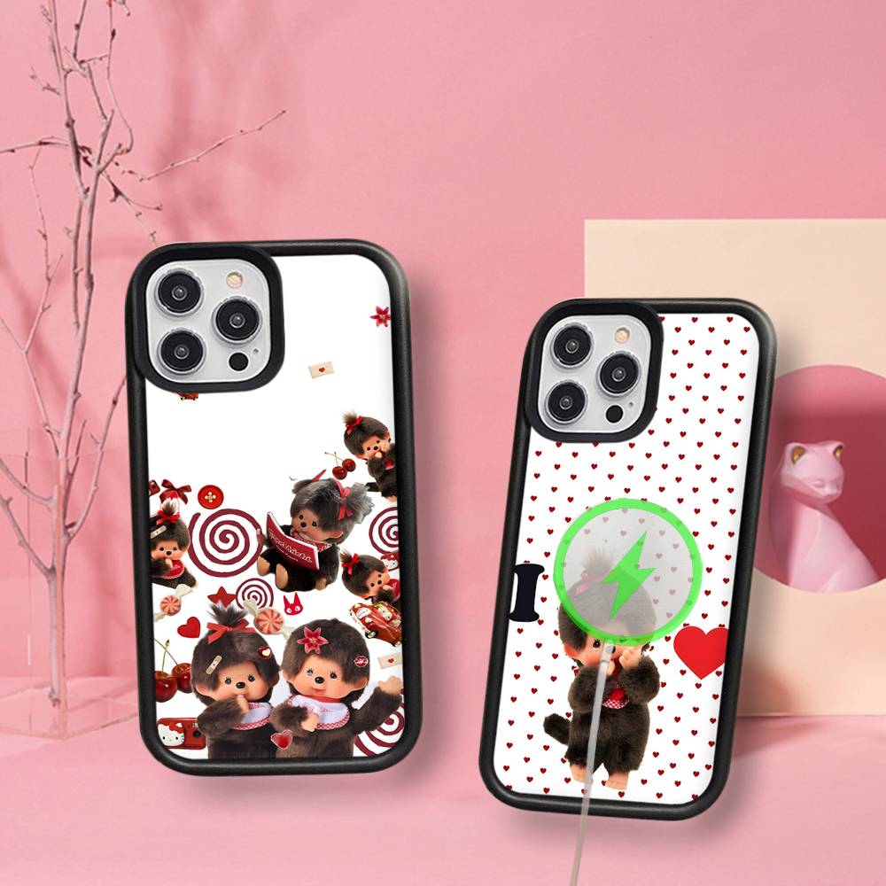 Cute M-monchhichis-s Magnetic Matte Phone Case For IPhone 16 17 15 14 13 12 11 For Magsafe Wireless Charge Cover