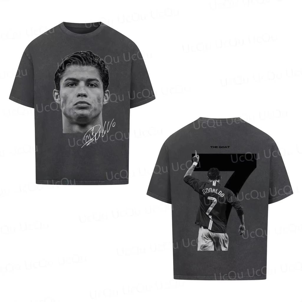 2025 CRISTIANO RONALDO Classics Football Superstar #7super Fashion Printed Short Sleeve T-shirt Men Distress American Cotton