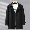 Полудлинное шерстяное весенне-осеннее мужское шерстяное пальто большого размера, повседневное двустороннее