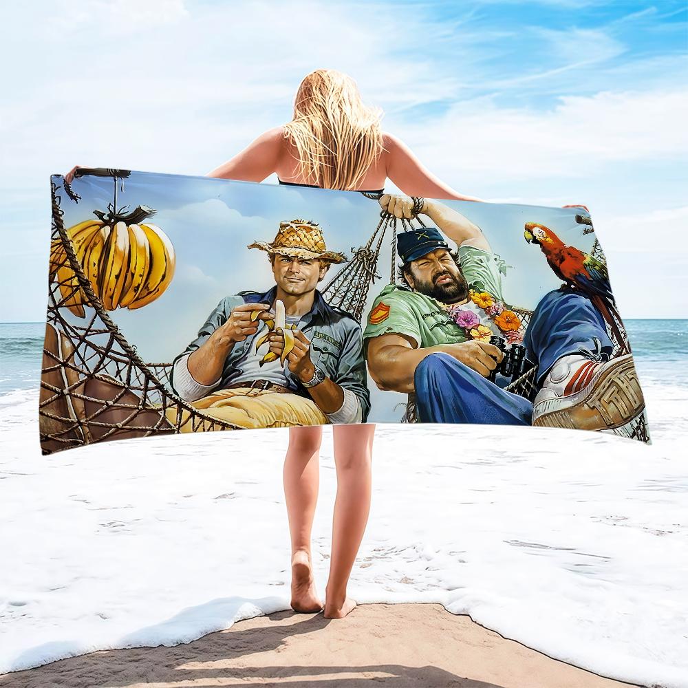 T-Terence B-bud S-Spencer-r Towel Gift For Travel Gym Sauna Travel Spa Shower Camping Quick Dry Sports Beach Towels Soft Pool