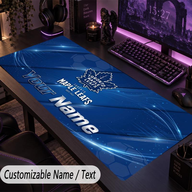 Large Mouse PadToronto Maple Leafs Custom Name Text Personalized Desk Mat Non Slip Gaming Pad