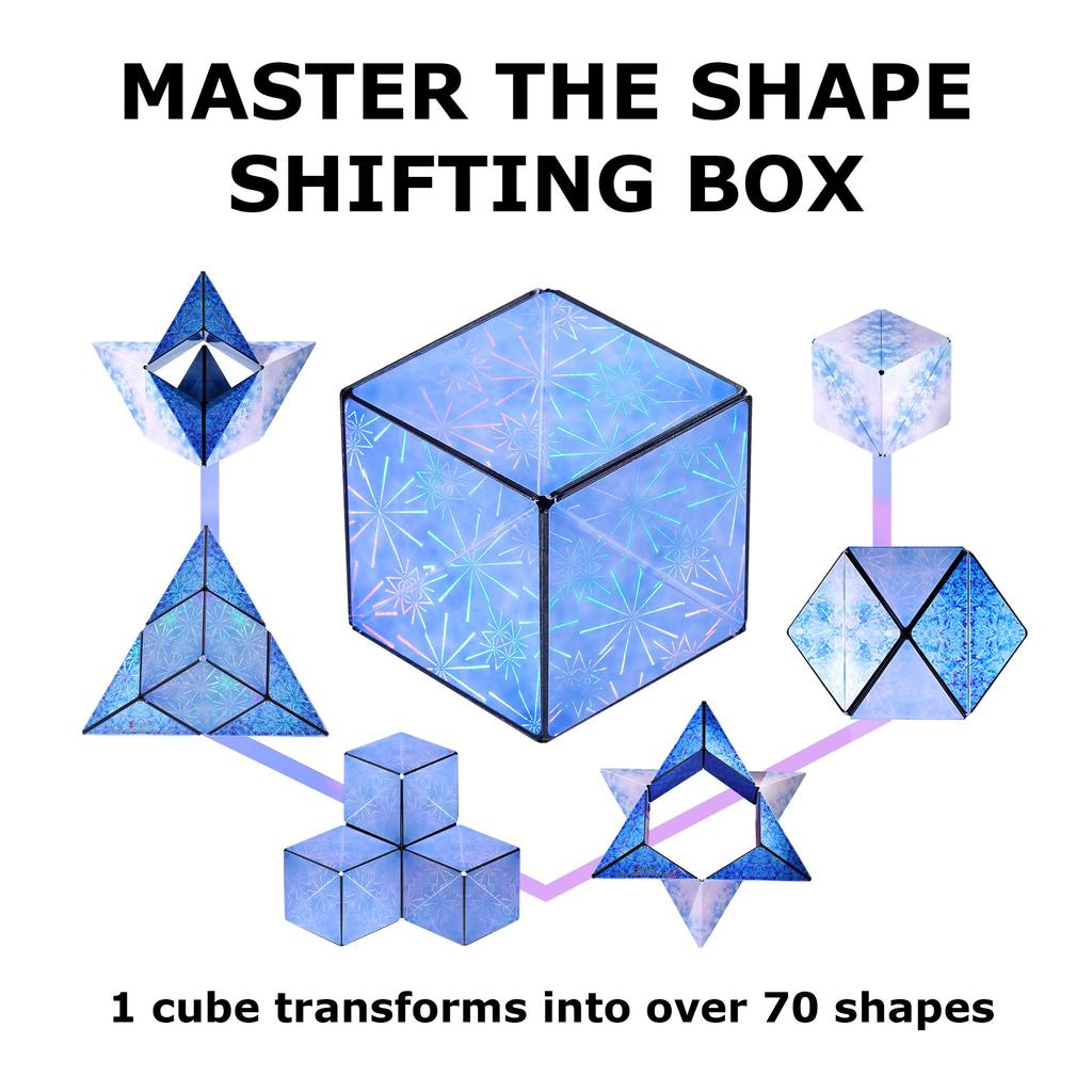 Запатентованный кубик-фигурка SHASHIBO Shape Shift Box с 36 редкоземельными магнитами, трансформирующийся в более чем 70 форм (Голограмма Полярная)