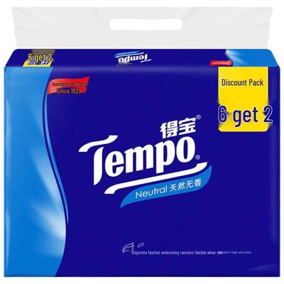 Мягкие салфетки для лица Tempo, 4-слойные, в мягкой упаковке