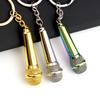 Microphone Pendant Keychain Simulation Mic Shaped Keyring Fashionable Bag Charm Stylish Accessory for Music Lovers