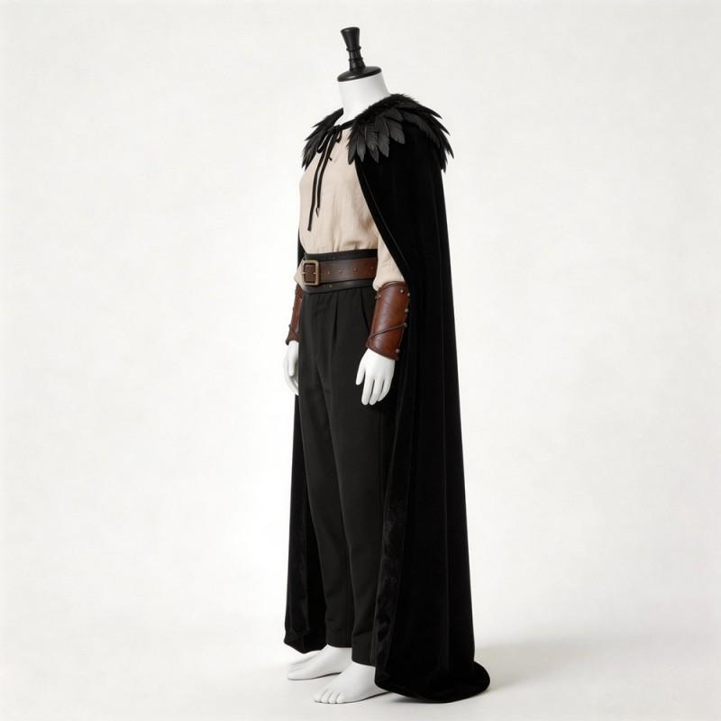 Halloween Death Witch Cloak Hanfu Outerwear Feather Cape Stage Costume Women
