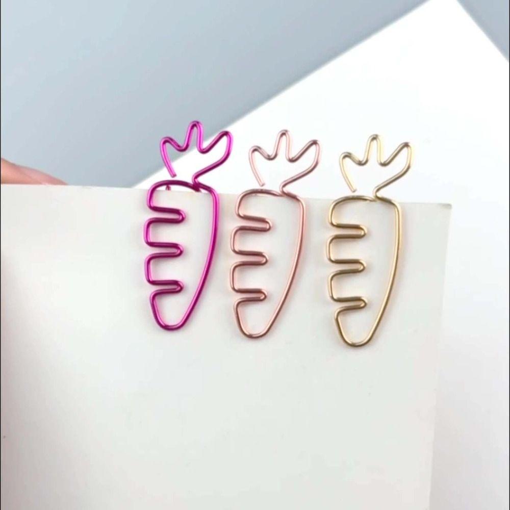 20pcs Cartoon Metal Paperclip Metal Paper Decorative Clip Students Stationery Bookmark Holder  Home