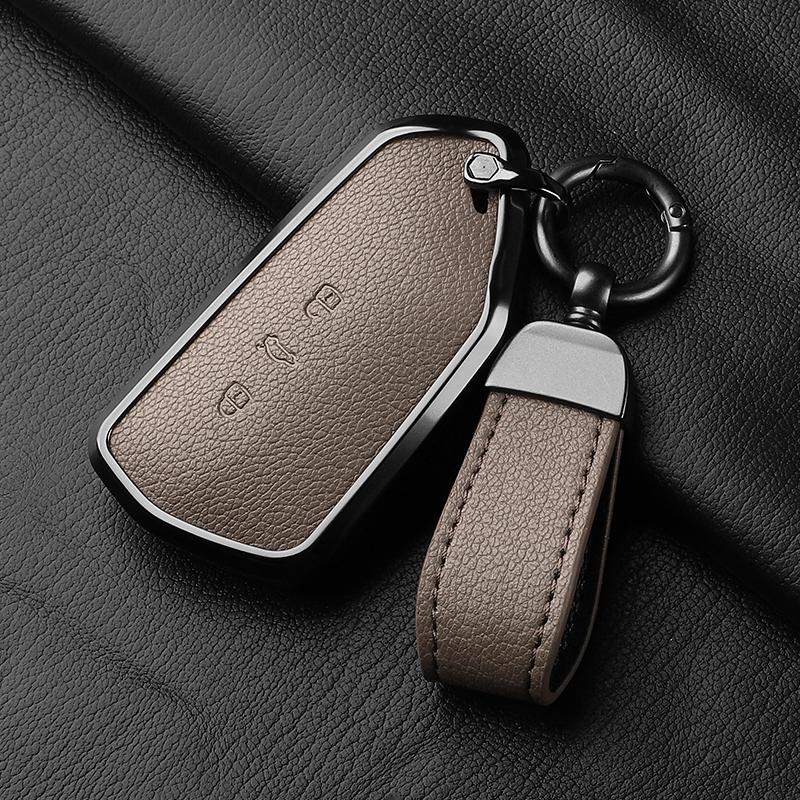AAABP1 Goatskin Car Key Case Cover For Volkswagen Golf 8 MK8 ID.3 ID.4 Cupra Skoda Octavia A8 SEAT Leon MK4 2020 2021 Formentor Tarraco