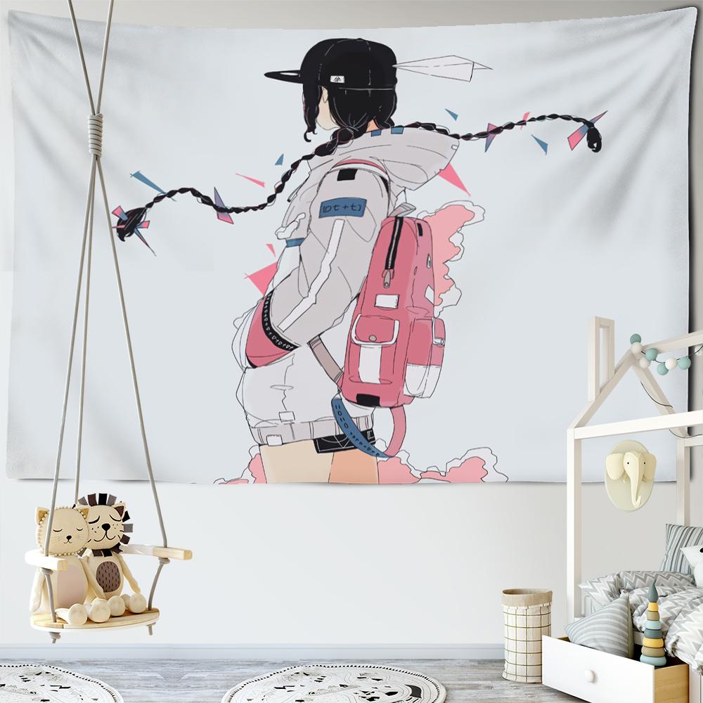 Гобелен с аниме-игрой для девочек, настенный подвесной мультяшный милый кавайный гобелен для девочек, эстетика комнаты, хиппи, домашний декор