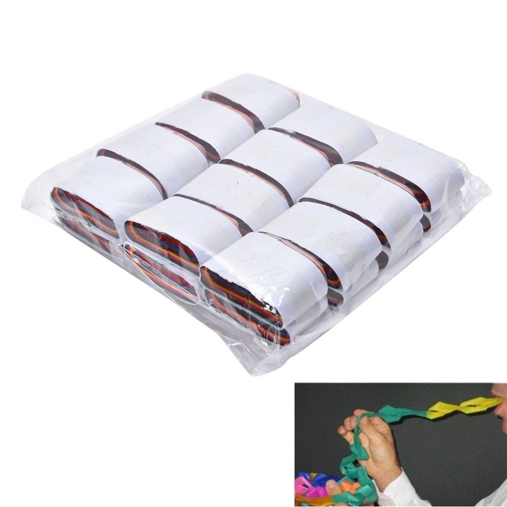 12pcs/set Multi-color Magic Prop Streamers From Mouth Magic Tricks Supplies Mouth Coils Paper