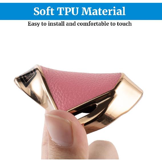 for KIA Key fob cover, Telluride Sorento Sportage, Leather, Pink | Soft TPU, Keychain, Full Protection, For Telluride Sorento X-Line K4/K5 GT-Line