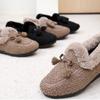 Winter Warm Womens Flat Shoes Indoor Cotton Slippers with Thick Sole Anti-Slip Warm Footwear Soft Bottom Plush Postpartum Shoes