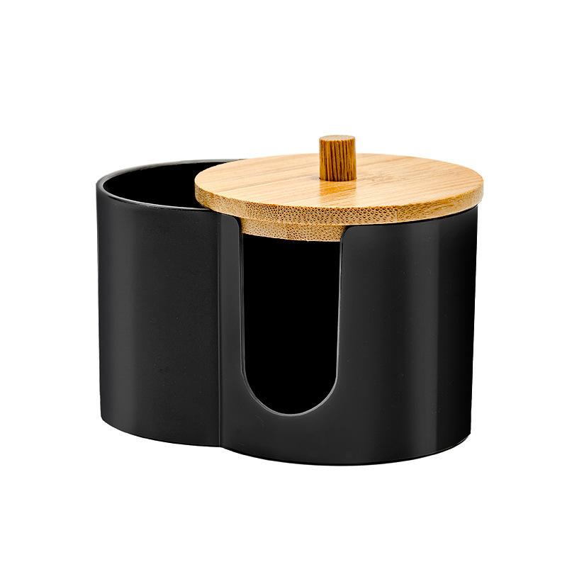 Портативный держатель для ватных палочек с двумя отверстиями, современный круглый контейнер для хранения косметики для ватных дисков и спонжей для макияжа