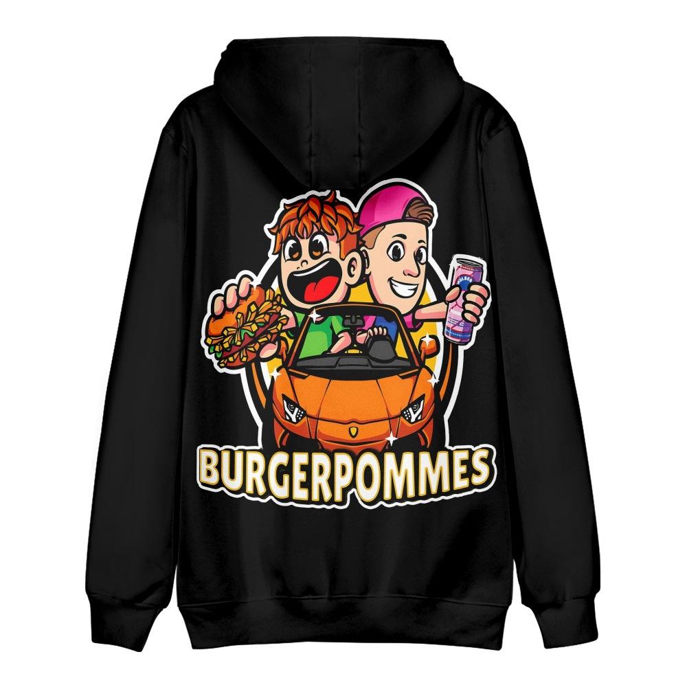 10 цветов моды для поклонников Burgerpommes ICrimax Графический принтованный свитшот Спорт на открытом воздухе Косплей Пуловеры Толстовка Косплей Костюм